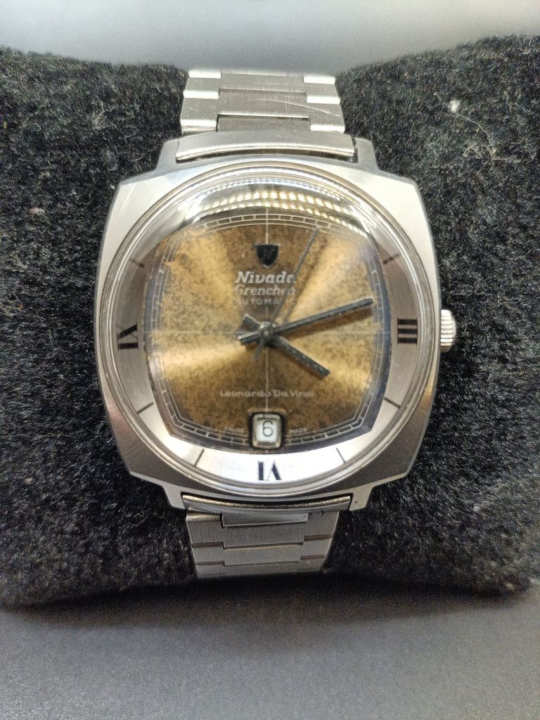 Collectible! 1970s Nivada Grenchen "Leonardo Da Vinci" Cal. ETA 2472 21J Automatic (OH)