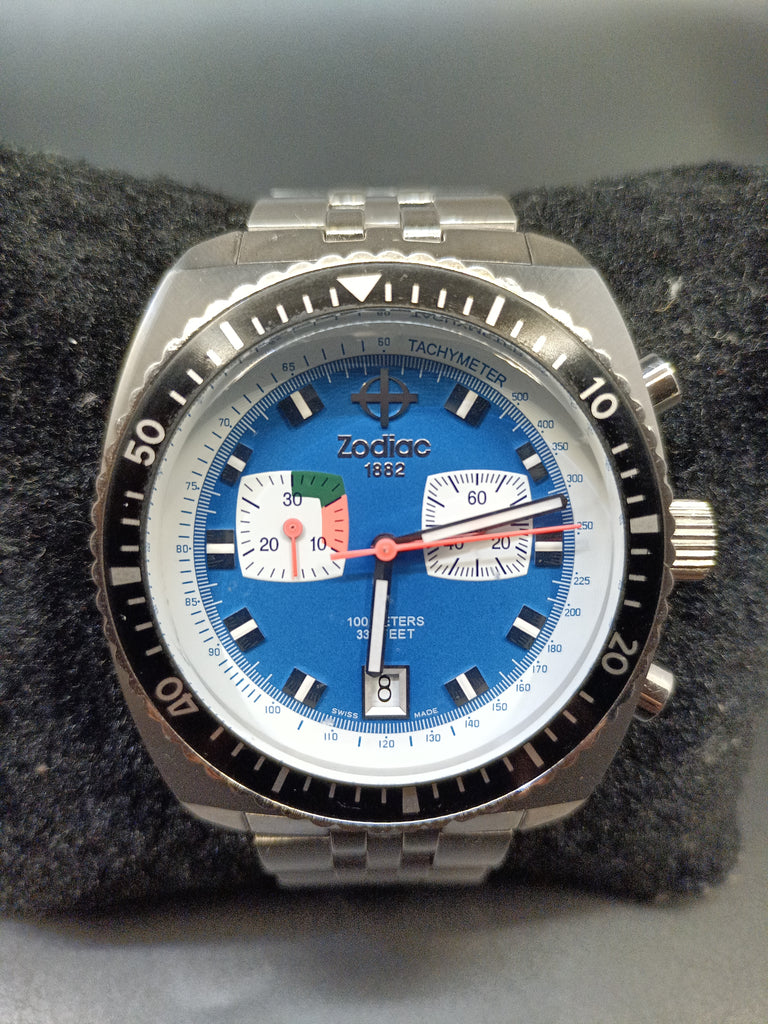 Collectible! Zodiac ZO2234 Sea Dragon Chronograph Diver's Quartz Watch (OH)