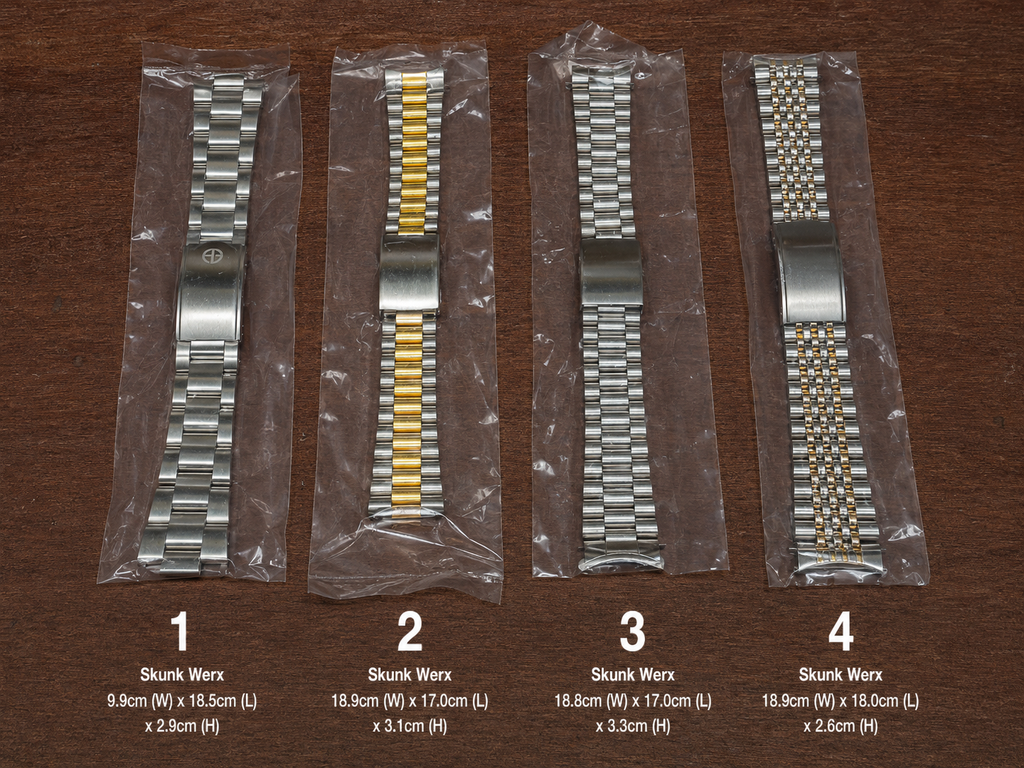 B.N.I.B FAST DEAL! Project Skunk Werx 10mm and 19mm Width Curved + Straight End Stainless Steel Bracelets