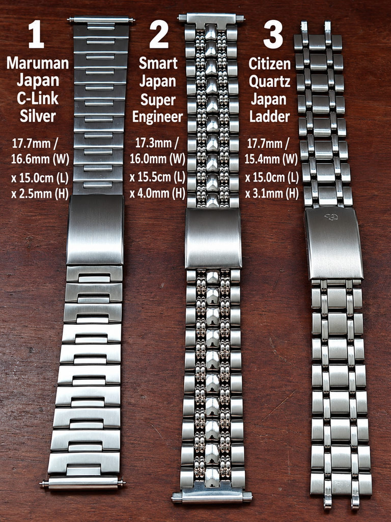 Misc. Maruman, Smart, Citizen Brand Hi-Quality 18mm Straight End SS Bracelet (03)