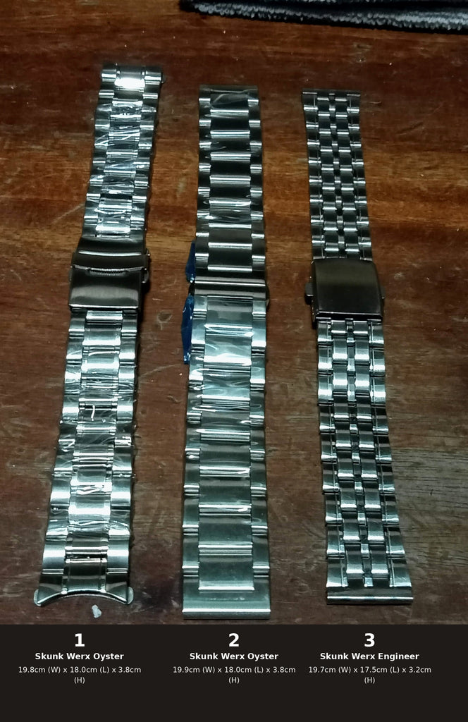 B.N.I.B! Project Skunk Werx 20mm Width Curved + Straight End Stainless Steel Bracelets (06)