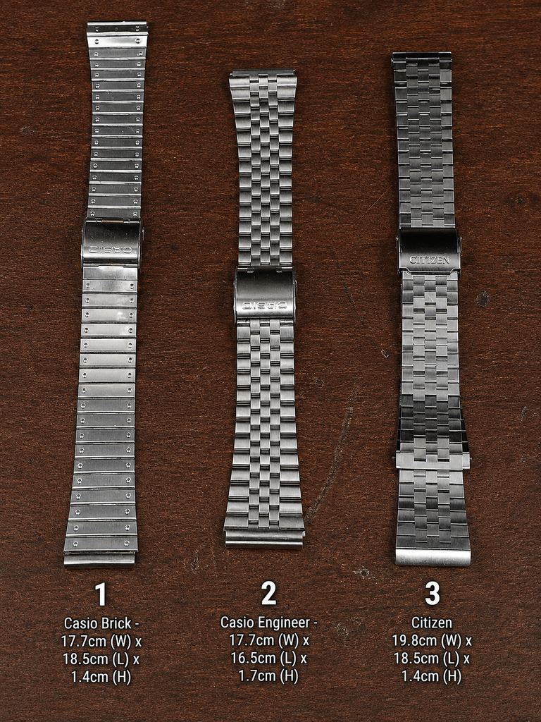 Casio + Citizen Vintage 18mm, and 20mm Width Straight End SS Bracelets (15)