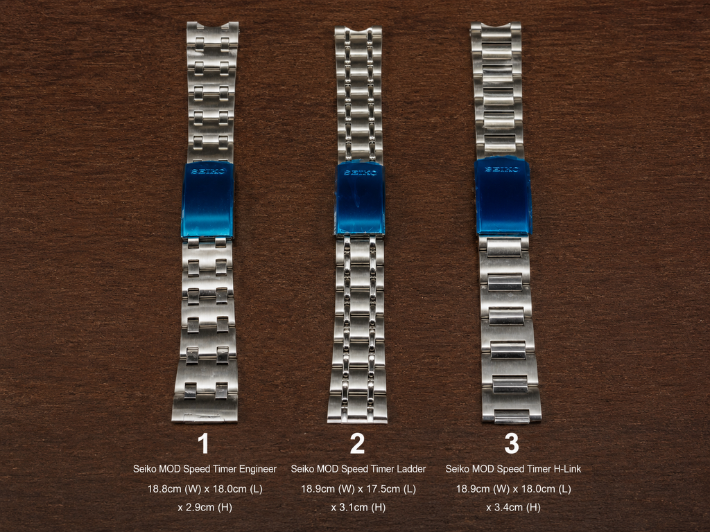 B.N.I.B! Project Skunk Werx Seiko MOD Speed Timer 19mm Width Curved + Straight End Stainless Steel Bracelets (23)