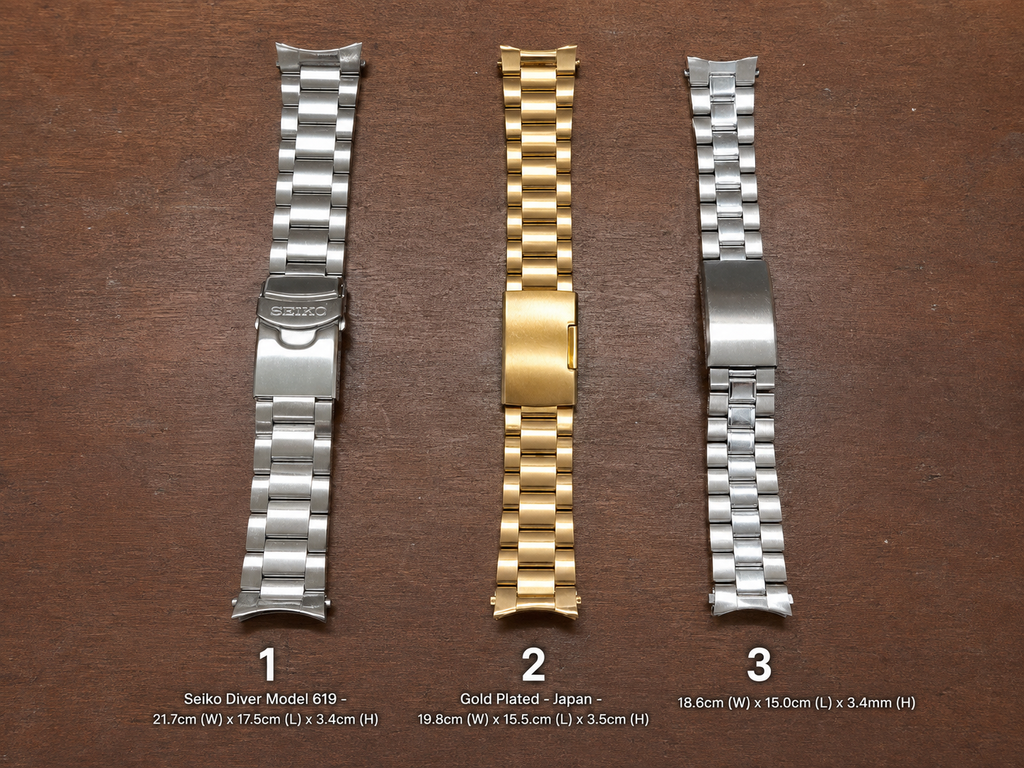 Seiko Japan + Other Brands SS Bracelets Various Designs 19m, 20, 22m Curved End Link (10)