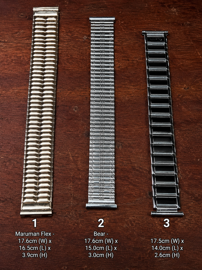 Vintage Expendable 18mm Width Straight End SS Bracelets (66)