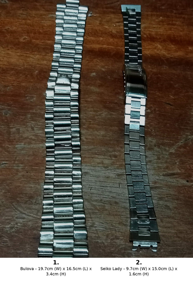 Bulova, Seiko Lady 20mm and 10mm Width Curved & Straight End SS Bracelets (99)