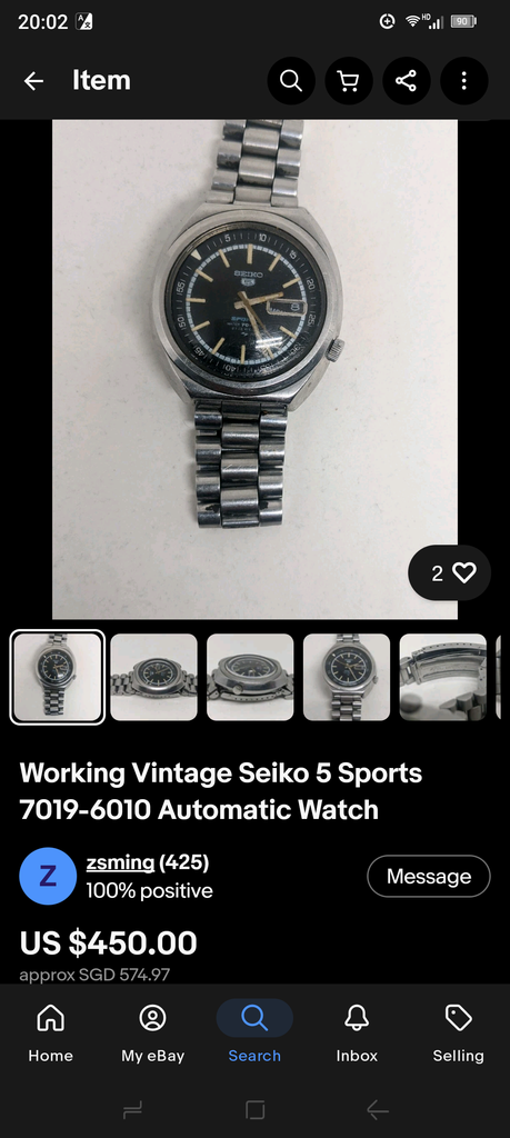 Birthday Watch May 1970! Seiko 5 Sports 7019-6010 DAINI 21J