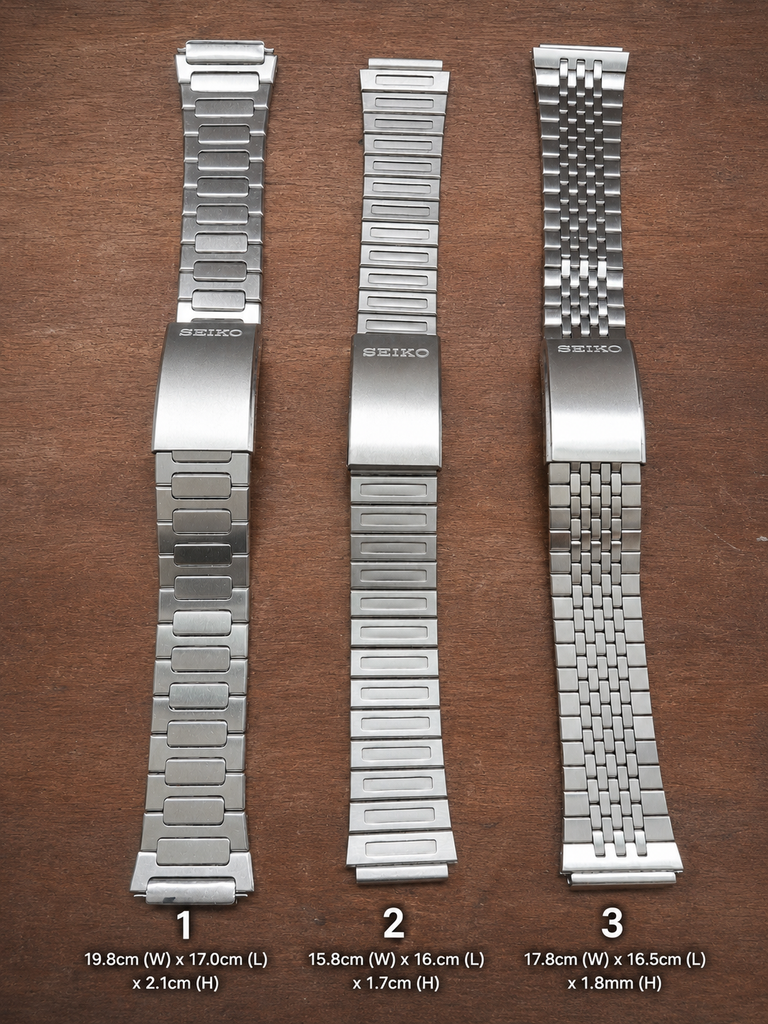 B.N.I.B Seiko Japan SS Bracelets Various Designs 18mm Straight End Link (03)