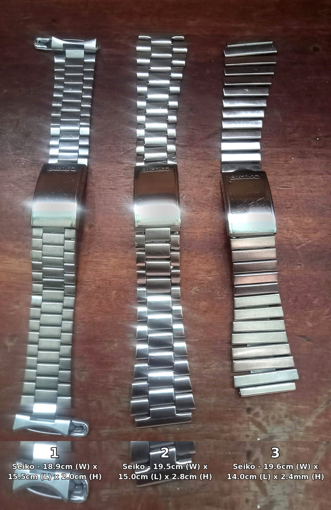 Seiko Japan SS Bracelets Various Designs 18 + 19mm Curved + Straight End Link (16)