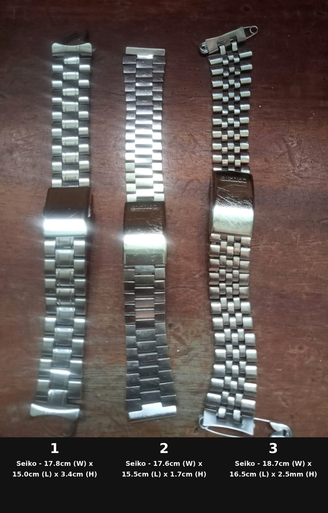 Seiko Japan SS Bracelets Various Designs 18 + 19mm Curved + Straight End Link (19)