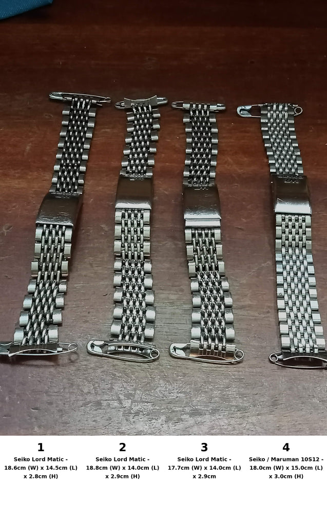 Seiko Lord Matic 18 and 19mm Width Curved + Straight End SS Complete Bracelet (44)