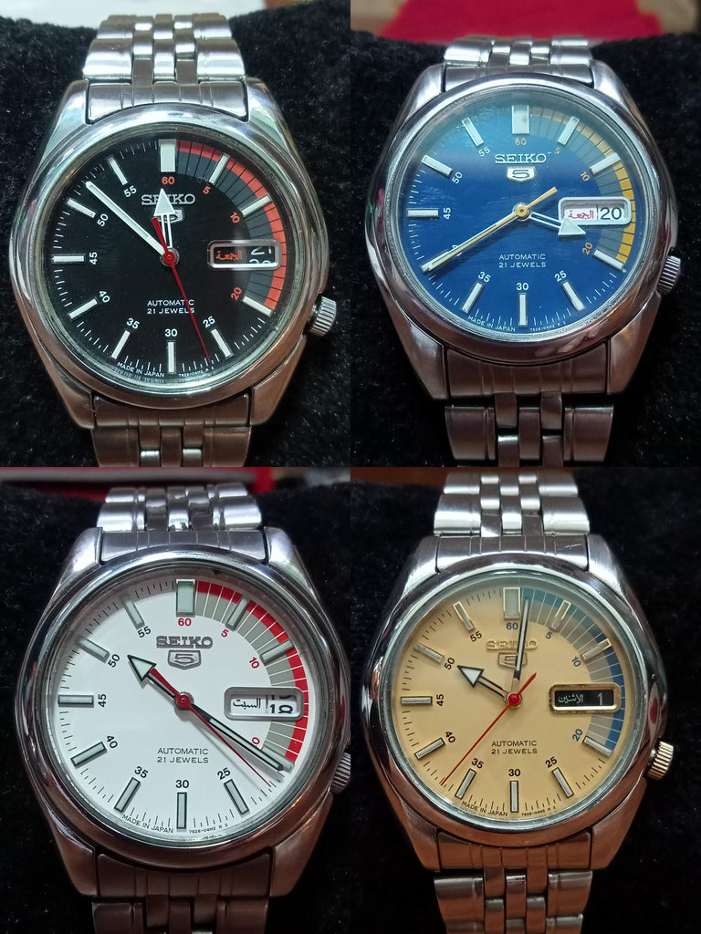 Collectible! Seiko 5 7S26-01V0 Early 2000s JDM 21J Rally Range of 4, Automatic Watches (OH)