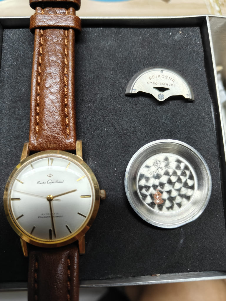 NOS! Circa 1959! Seiko Seikosha Gyro Marvel Cal 290 17 Jewels, 14K