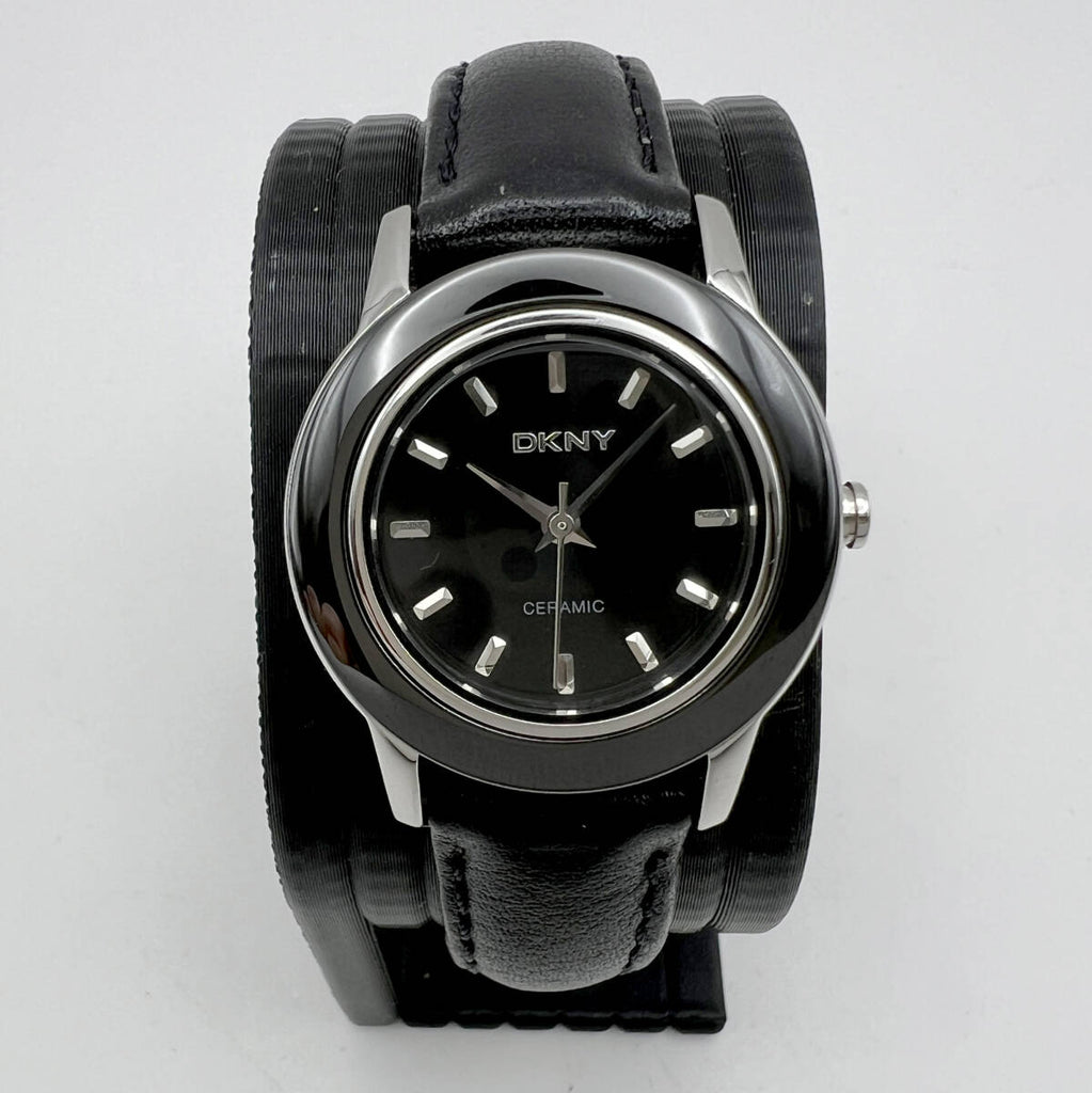 Birthday Watch September 2012 DKNY NY-8639 Black Ceramic Bezel Quartz (FS)