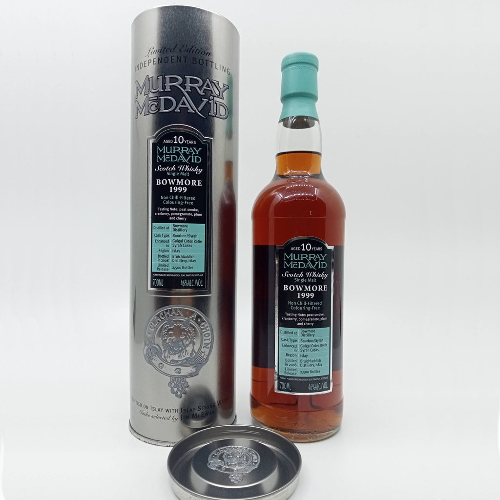 Liquor Whisky Single Malt Murray McDavid (MMD) Bowmore 1999 10yo Bourbon / Syrah (Guigal Cotes Rotie Wine) Cask