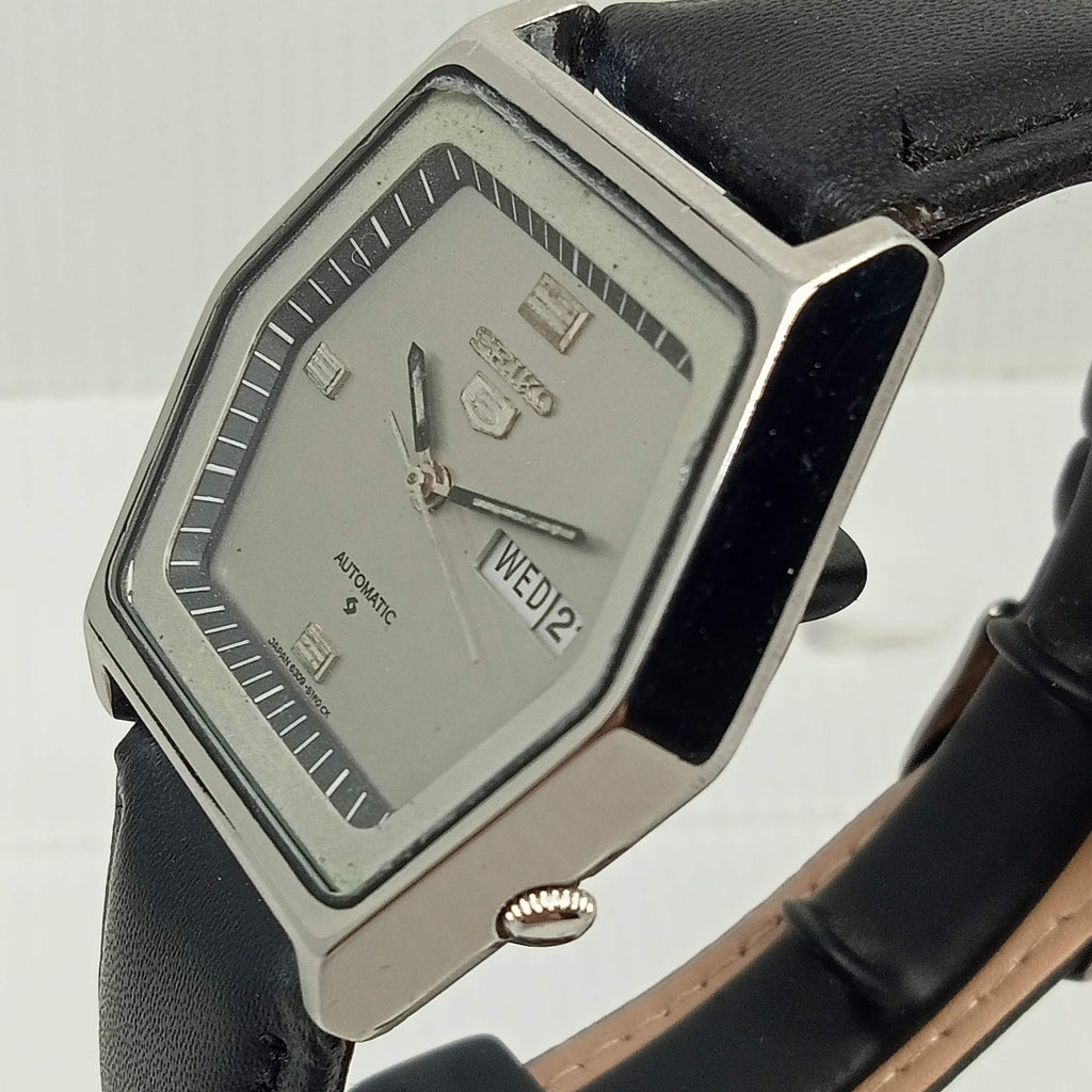 Seiko 5 6309-5130 1981 August SUWA Hexagon 17J Automatic Wrist Watch Timepiece