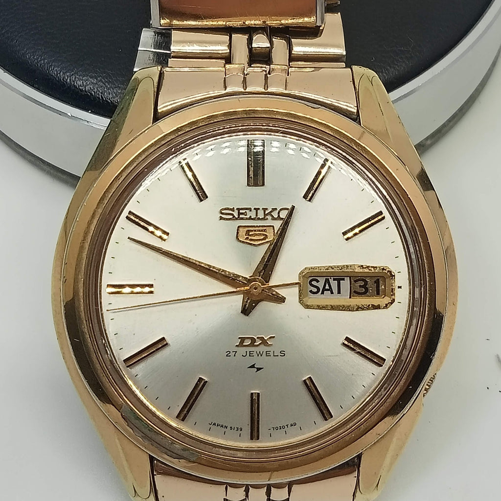 AUCTION: Birthday Watch February 1968! Seiko 5 DX 5139-7020AD DAINI 27J, Gold-Filled Automatic Wrist Watch