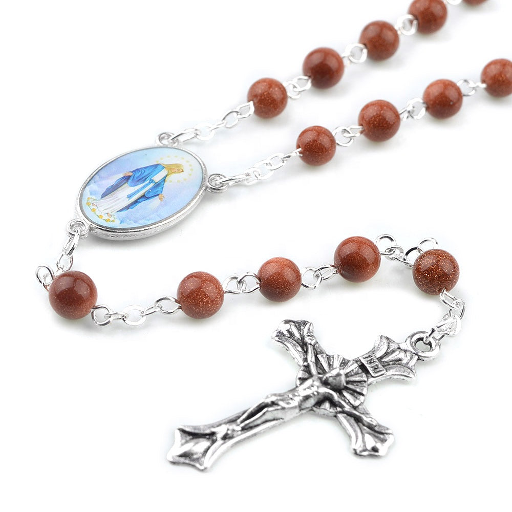 Goldstone Fatima Rosary (Women) 6mm, Model R30 Jewellery